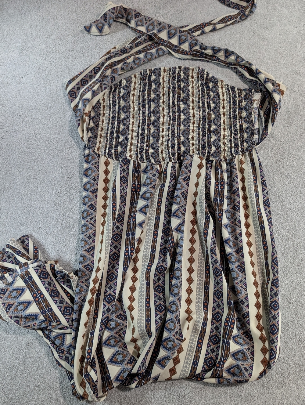 Boho Halter Maxi Dress | Geometric Pattern‎ Festival | 5XL